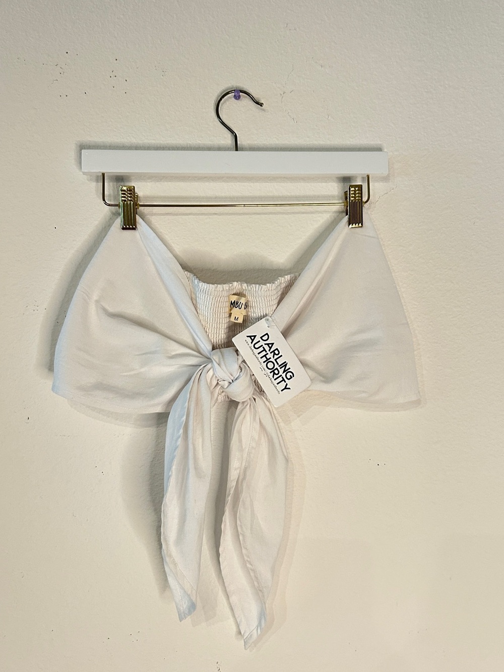 White Tie-Front Tube Top